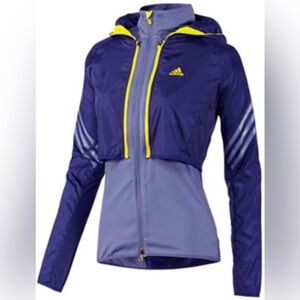 ADIDAS Supernova Hooded Windbreaker running jacket 2 pcs purple womens sz XL EUC